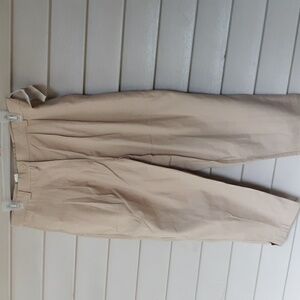 Vtg 80s 90s capri pants NWT leslie fay sport khaki size 14 high waisted